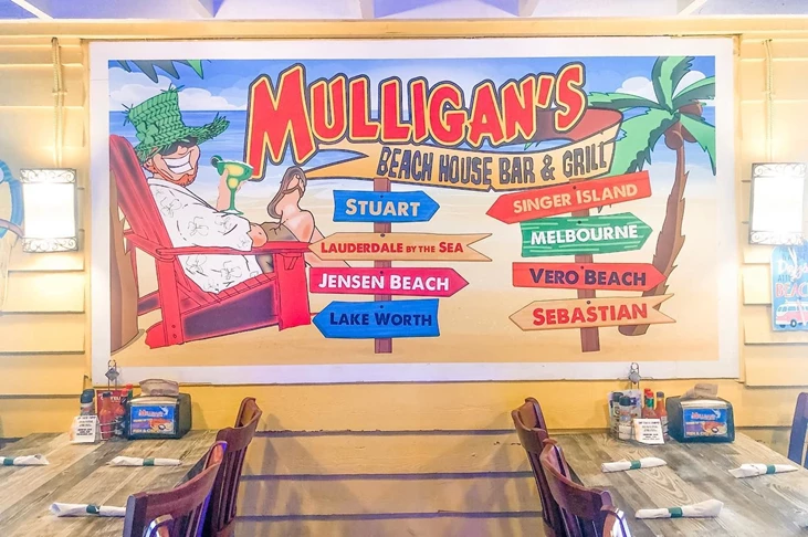 Mulligans Beach House Bar & Grill Wall Sign